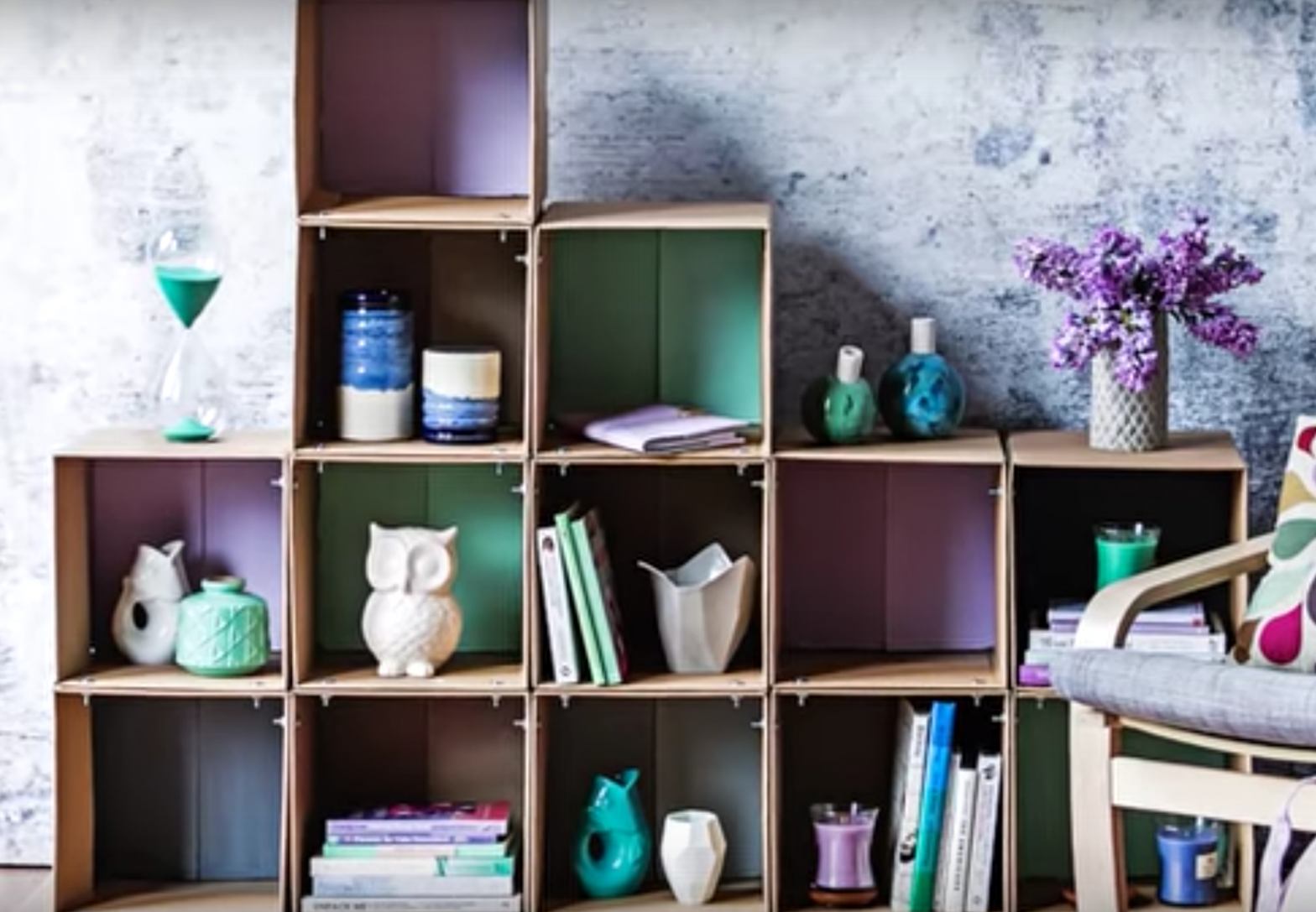 How to Make a BookShelf using Cardboard Boxes – Easy DIY